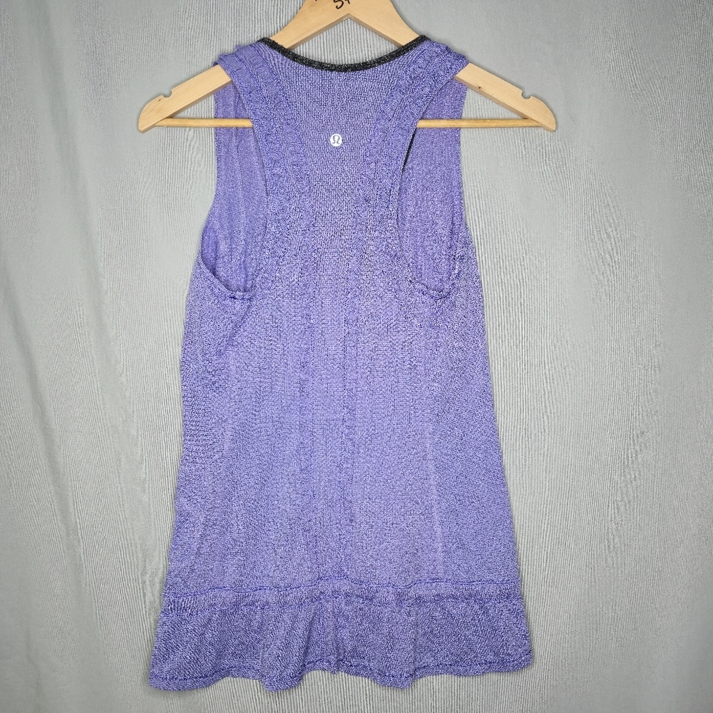 Lululemon Ruffle Purple Tank Top Size 4 - Picture 2 of 6